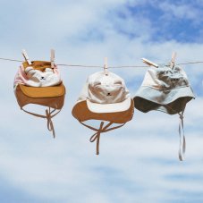 KiETLA OURS‘ON šiltovka s UV ochranou a ochranou krku 0-2 roky (Pink Brown)