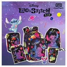Coolpack Gélové perá s trblietkami Stitch Black 6 ks