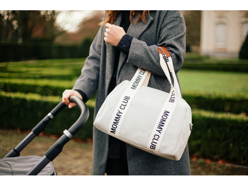 Childhome Prebaľovacia taška Mommy Club Signature Canvas Off White