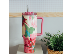 Quokka Nerezový termohrnček so slamkou Stream Pink Flambe 1200 ml