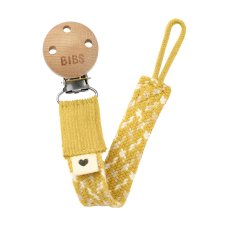 BIBS Paci Braid klip na cumlík (Mustard / Ivory / Vanilla)