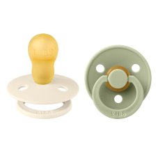 BIBS Colour cumlíky z prírodného kaučuku 2ks - veľkosť 3 (Sage / Ivory)