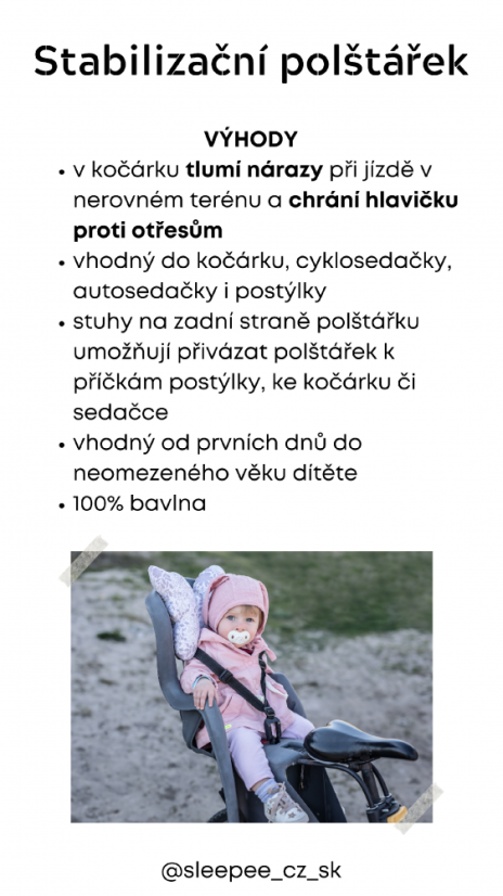 Stabilizačný vankúšik Sleepee Butterfly pillow Jungle Powder Pink
