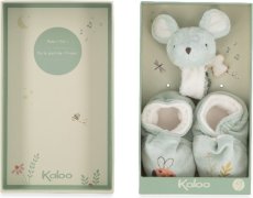 Kaloo Petit Chansons Dětská dárková sada Náramek a čepice s rolničkou Myška