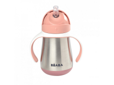 Beaba Hrnek s brčkem 250ml růžový