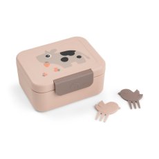 Dětská malá svačinová krabička Tiny Farm - růžová