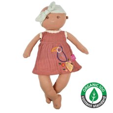 Bonikka Organic látková bábika (Kaia modré šaty)