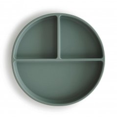 Mushie silikonový talíř s přísavkou (Cambridge Blue)