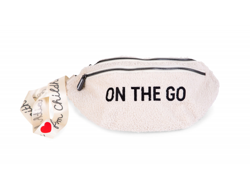 Childhome Torbica za okoli pasu On The Go Teddy Off White