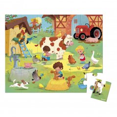 Janod Puzzle Dan na kmetiji v kovčku 24 kosov