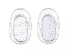 Prostěradlo Sleepee We Care do kočárku, košíku a kolébky tečky/Bloom