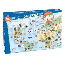Djeco Objavovacie puzzle Zvieratá sveta 100 ks