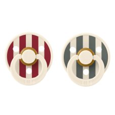 BIBS STUDIO Colour Block cumlíky z prírodného kaučuku 2ks - veľkosť 1 (Ruby Pine Mix)
