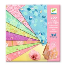 Djeco Farebné papiere na origami Haru 100 ks