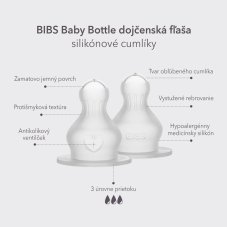 BIBS silikónové cumlíky na dojčenskú fľašu (Hustejšie pokrmy)