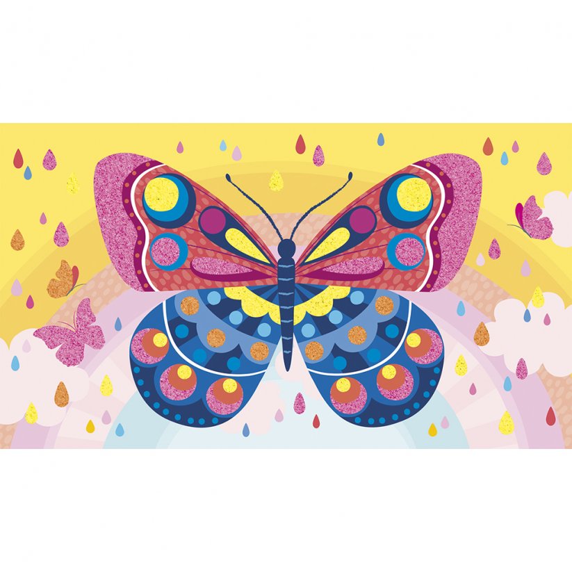 Janod Atelier Sada Midi Farebný piesok s trblietkami Motýle od 6 rokov