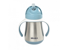 Beaba Hrnek s brčkem 250ml modrý