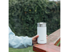 Quokka Nerezový termohrnček so sitkom Boost White 400 ml