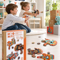 DJECO DIY-Vytvoř si sám: 3 žetonové gumipušky na ozdobení mozaikou
