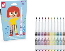 Janod Colorino Detské fixky 12 farieb s mäkkým hrotom