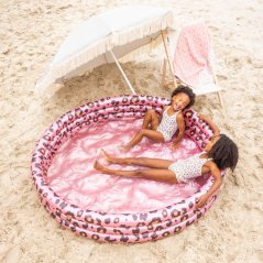 Swim Essentials Napihljiv bazen za otroke Leopard roza 150 cm