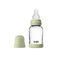 BIBS antikoliková sklenená fľaša so silikónovým cumlíkom 120ml (Blush)