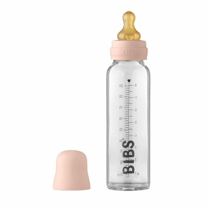 BIBS Baby Bottle steklena steklenička 225ml (Baby Blue)