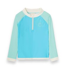 KiETLA ICONIK plavky s UV ochranou - tričko s dlhým rukávom - Blue Stripes (2-4 roky)