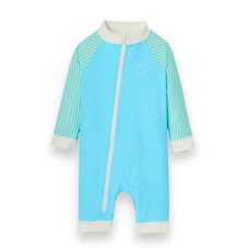 KiETLA ICONIK plavkový overal s UV ochranou - Blue Stripes (2-4 roky)