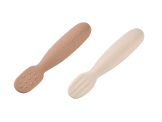 Beaba Prvé trénovacie lyžičky silikónové 2 ks Praline / Clay