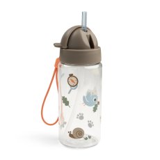 Detská fľaša so slamkou Tiny Trails 350 ml - piesková