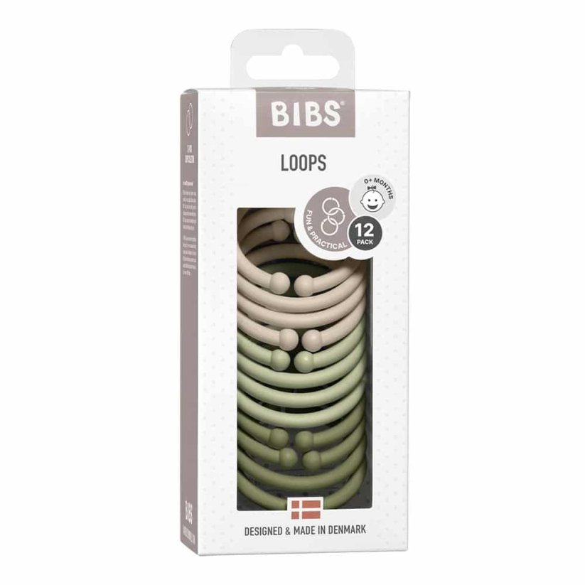 BIBS Loops krúžky 12ks (Blush / Woodchuck / Ivory)