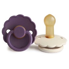 FRIGG Dvojbalenie cumlíkov daisy violet dream/ cream, 6-18m, kaučuk