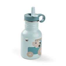 Detská nerezová fľaša Tiny Farm 350 ml - modrá