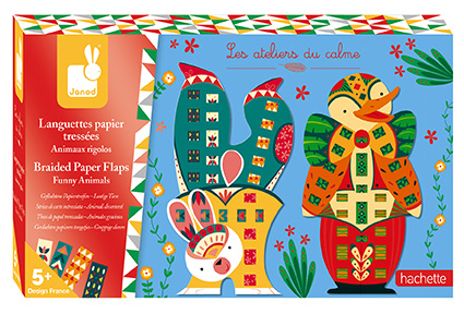 Janod Vypletanie s pásikmi papiera Zvieratká Atelier Sada Midi 5+