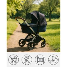 FREEON Univerzálna moskytiéra na kočík Black
