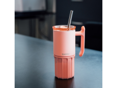Quokka Nerezový termohrnček so slamkou Umi Peachy Pink 720 ml
