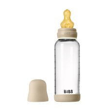 BIBS nočná antikoliková sklenená fľaša s kaučukovým cumlíkom 240ml (Vanilla)
