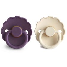 FRIGG Dvojbalenie cumlíkov daisy violet dream/ cream, 0-6m, kaučuk