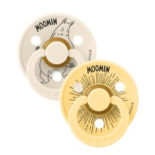 BIBS x Moomin Colour cumlíky z prírodného kaučuku 2ks - veľkosť 3 (Moomintroll Ivory / Pale Butter)
