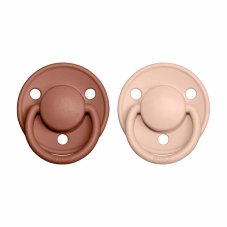 BIBS De Lux cumlíky zo silikónu 2ks - one size (Woodchuck / Blush)