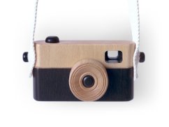 Detský drevený fotoaparát PixFox čierny by Craffox