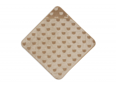 Jollein Osuška s kapucňou froté 75x75 cm Jacquard Teddy Bear