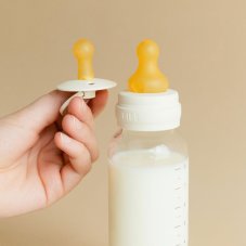 BIBS antikoliková sklenená fľaša s kaučukovým cumlíkom 240ml (Blush)