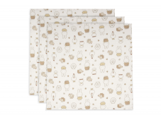 Jollein Plienky 3 ks 70x70 cm Miffy Family Farm