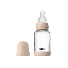 BIBS antikoliková sklenená fľaša so silikónovým cumlíkom 120ml (Blush)