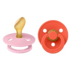 BIBS Colour anatomické cumlíky z prírodného kaučuku 2 ks - veľkosť 2 (Baby Pink / Tango)