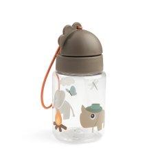Fľaša so slamkou Tiny Trails 280 ml - piesková