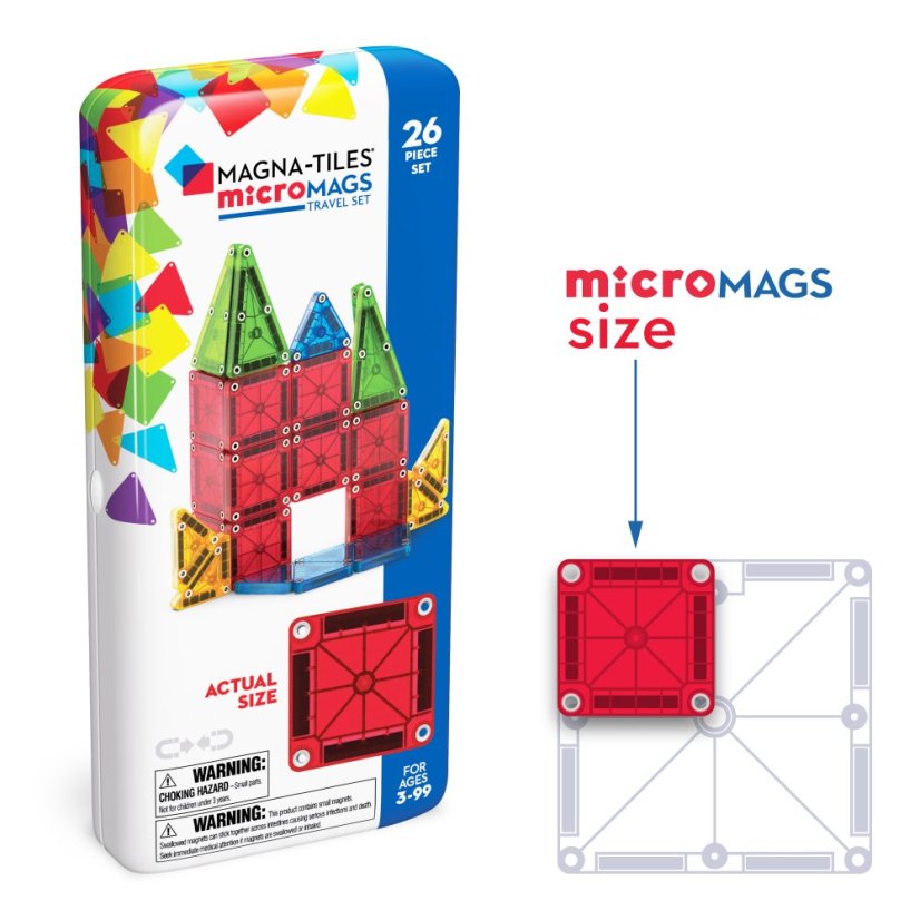 Magna-Tiles Magnetická stavebnica microMAGS Travel Set 26 dielov