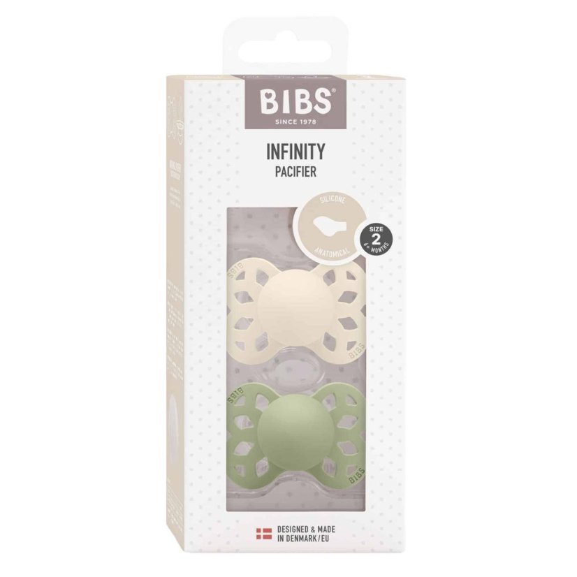 BIBS Infinity anatomski silikonski dude 2 kosa - velikost 2 (Blush / Woodchuck)